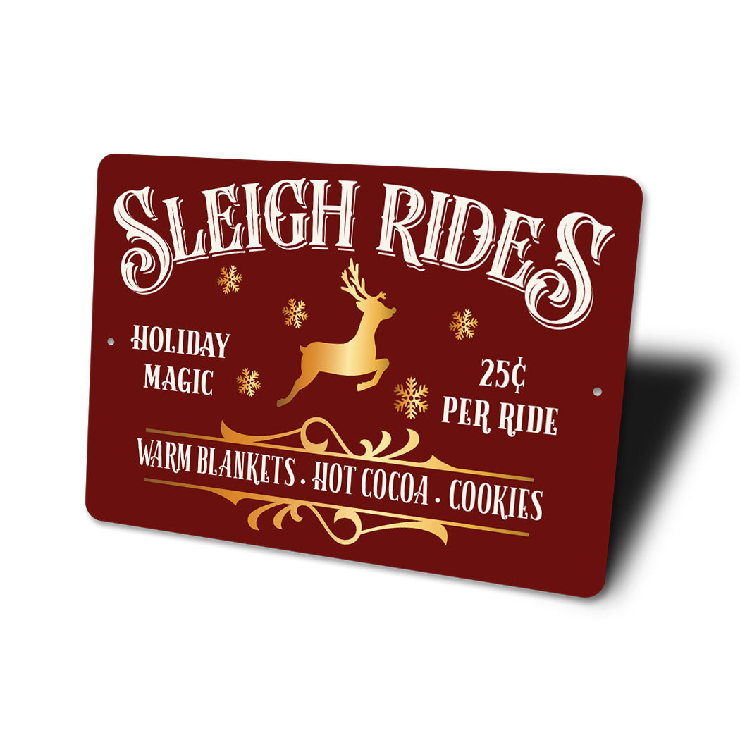 Sleigh Rides Santa Sign