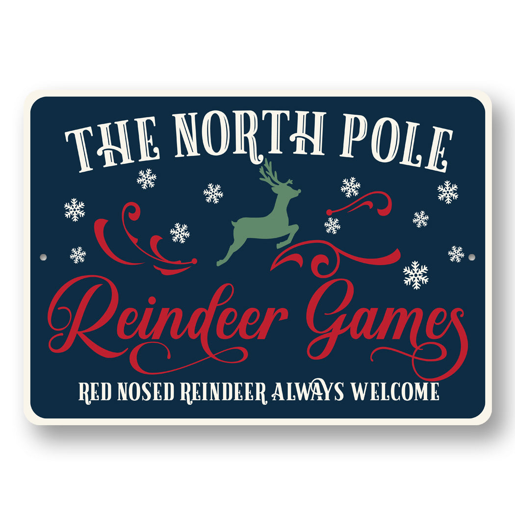 North Pole Reindeer Games Sign