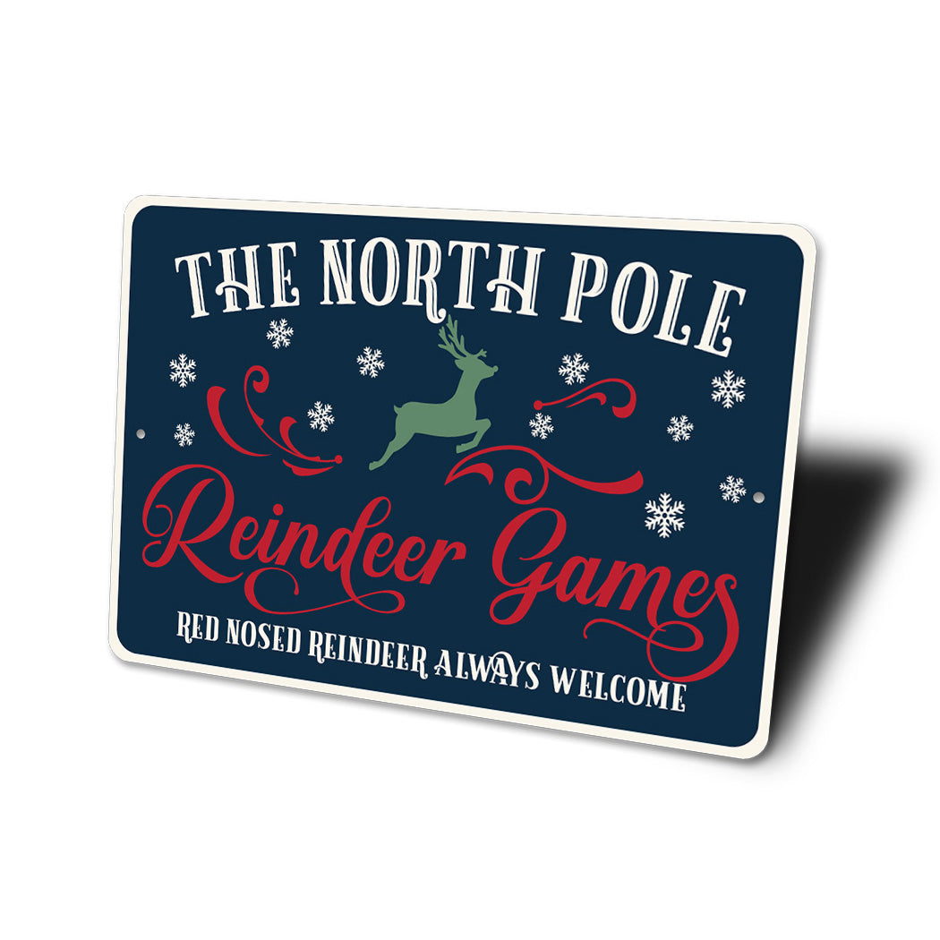 North Pole Reindeer Games Sign