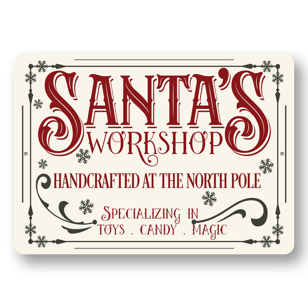 Santas Workshop Metal Sign – Lizton Sign Shop Wholesale santas-workshop-metal-sign-lizton-sign-shop-wholesale