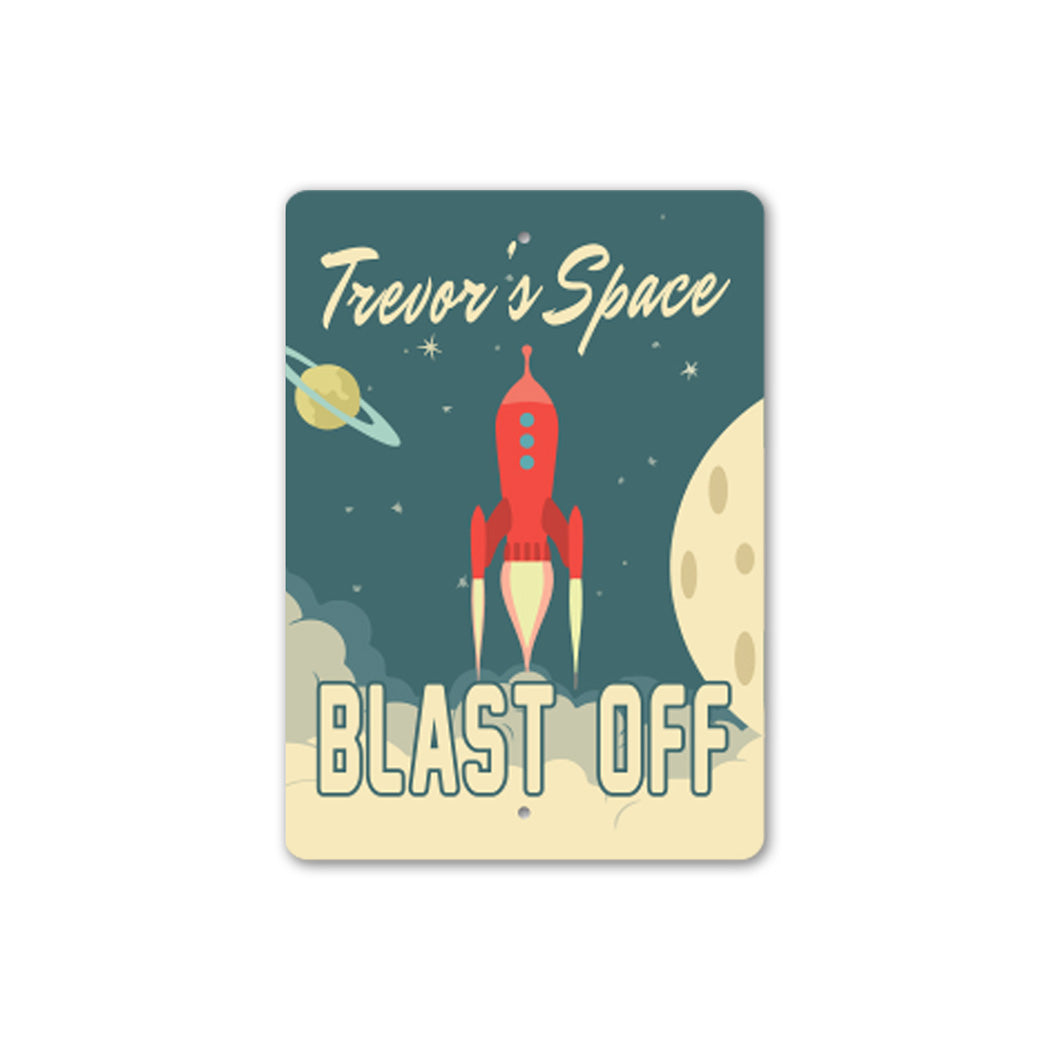 Kids Space Blast Off Sign