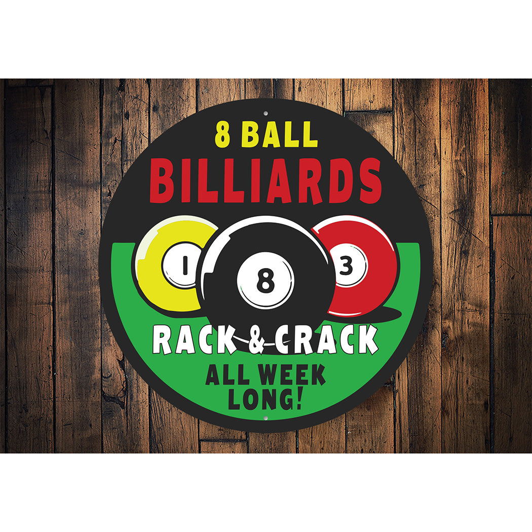8 Ball Billiards Sign