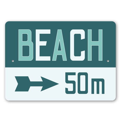Beach Distance With Arrow Sign