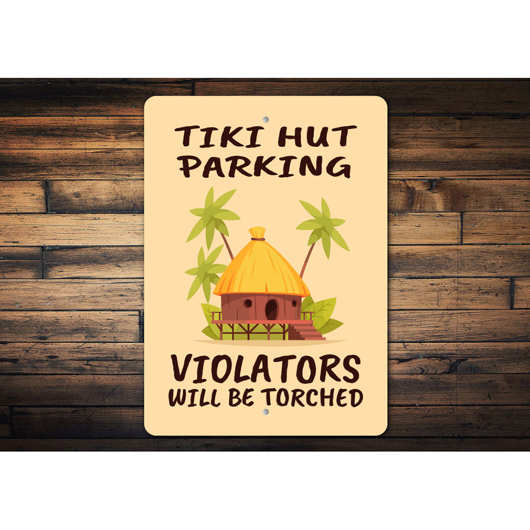 Tiki Hut Bar Parking Sign