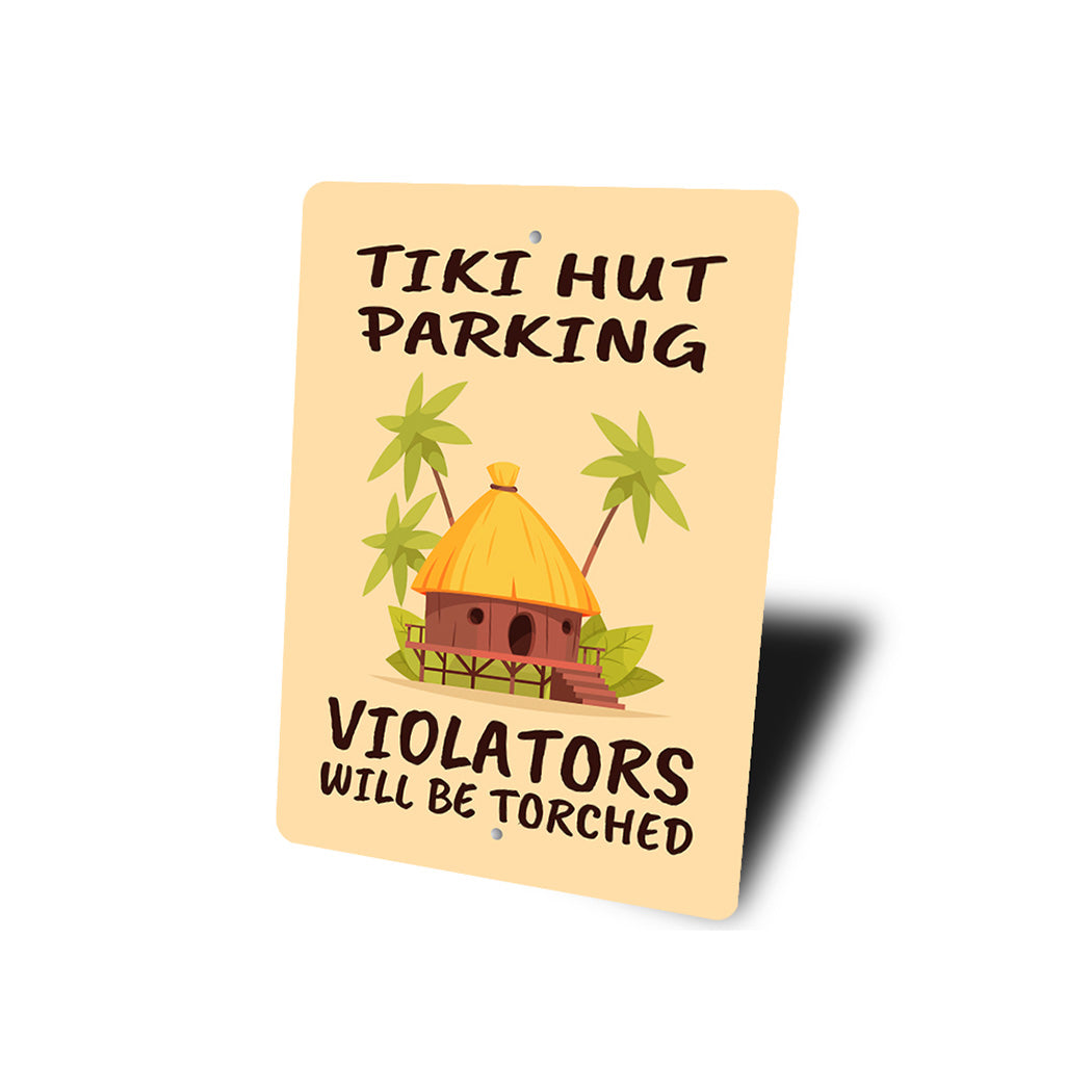 Tiki Hut Bar Parking Sign