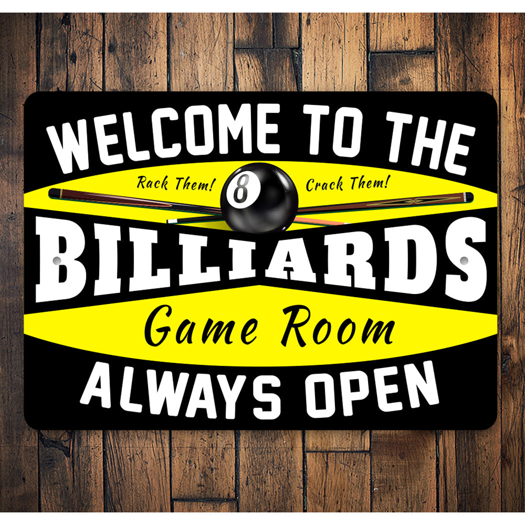 Vintage Retro Billiards Sign