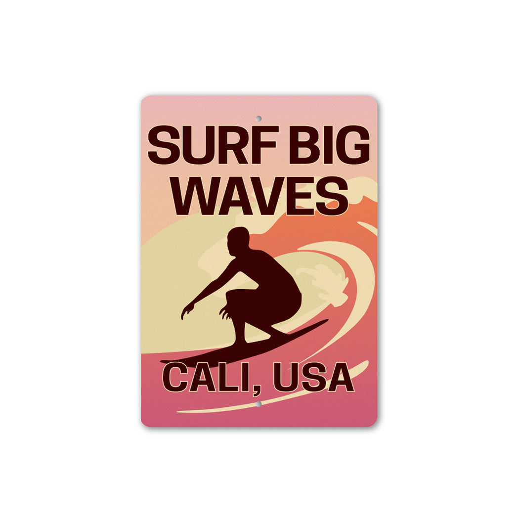 Big Wave Surf Poster Sign