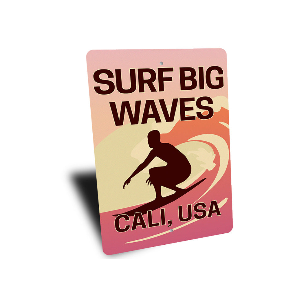 Big Wave Surf Poster Sign