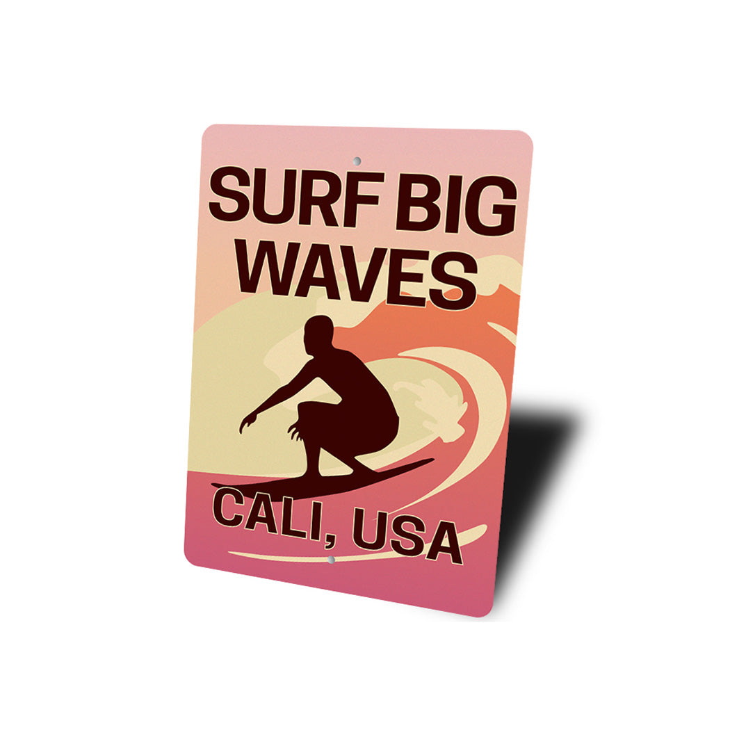 Big Wave Surf Poster Sign