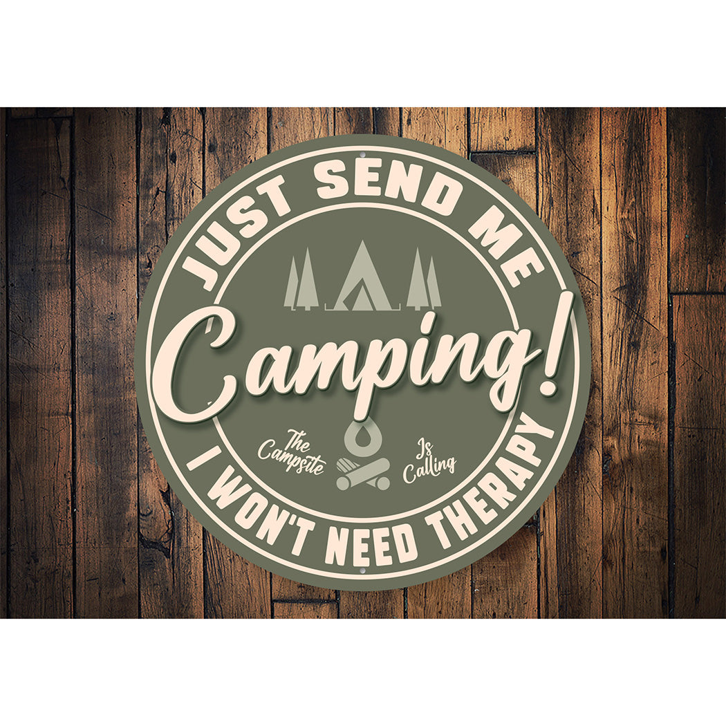 Funny Camping Therapy Sign