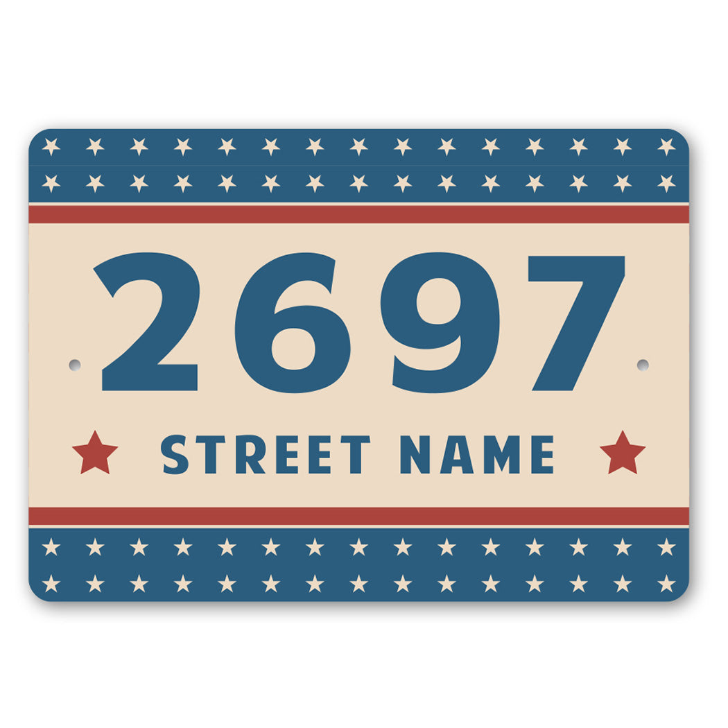 Patriotic House Number Sign