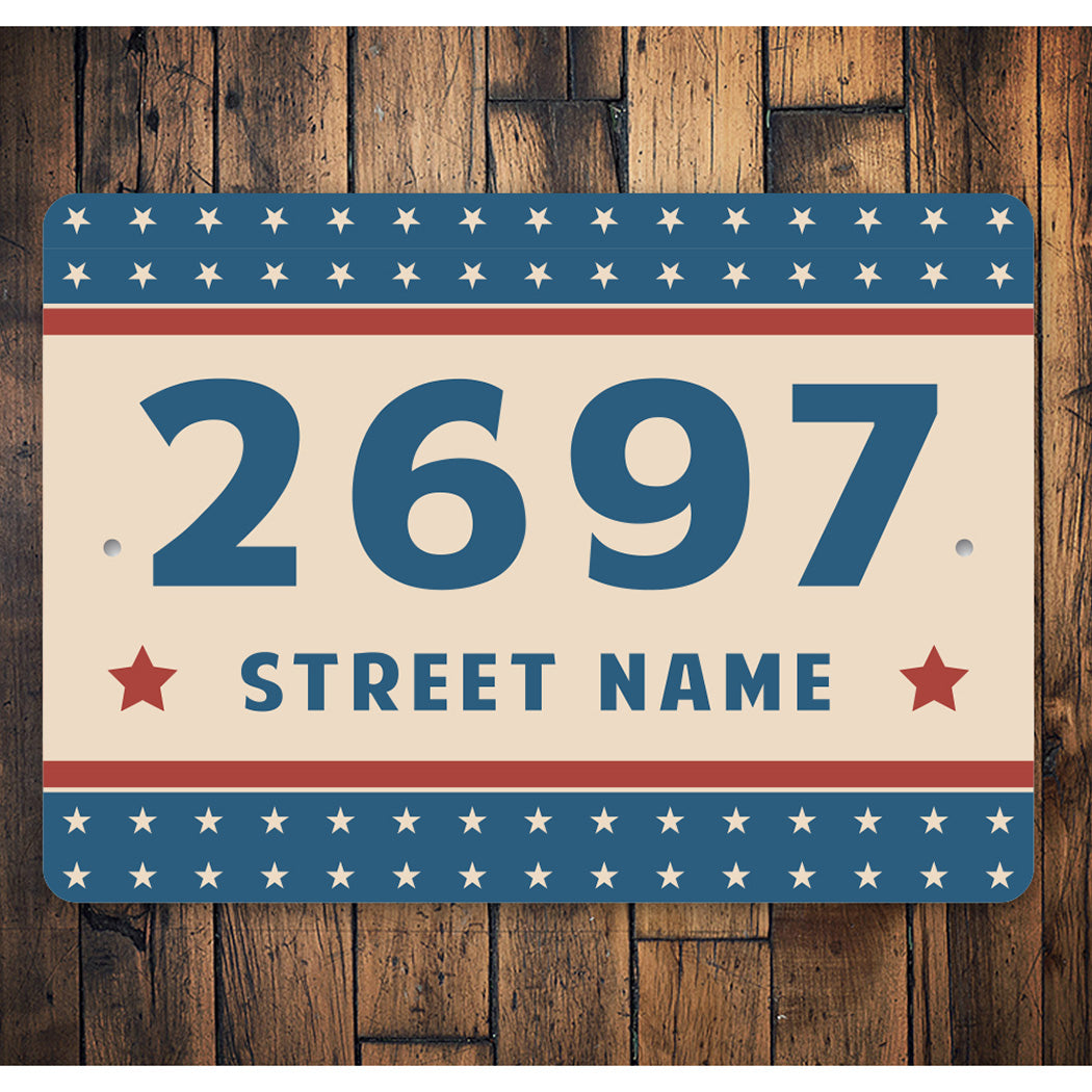 Patriotic House Number Sign