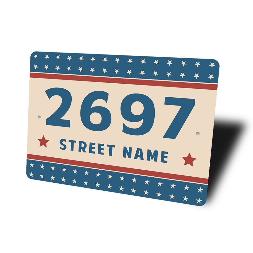 Patriotic House Number Sign