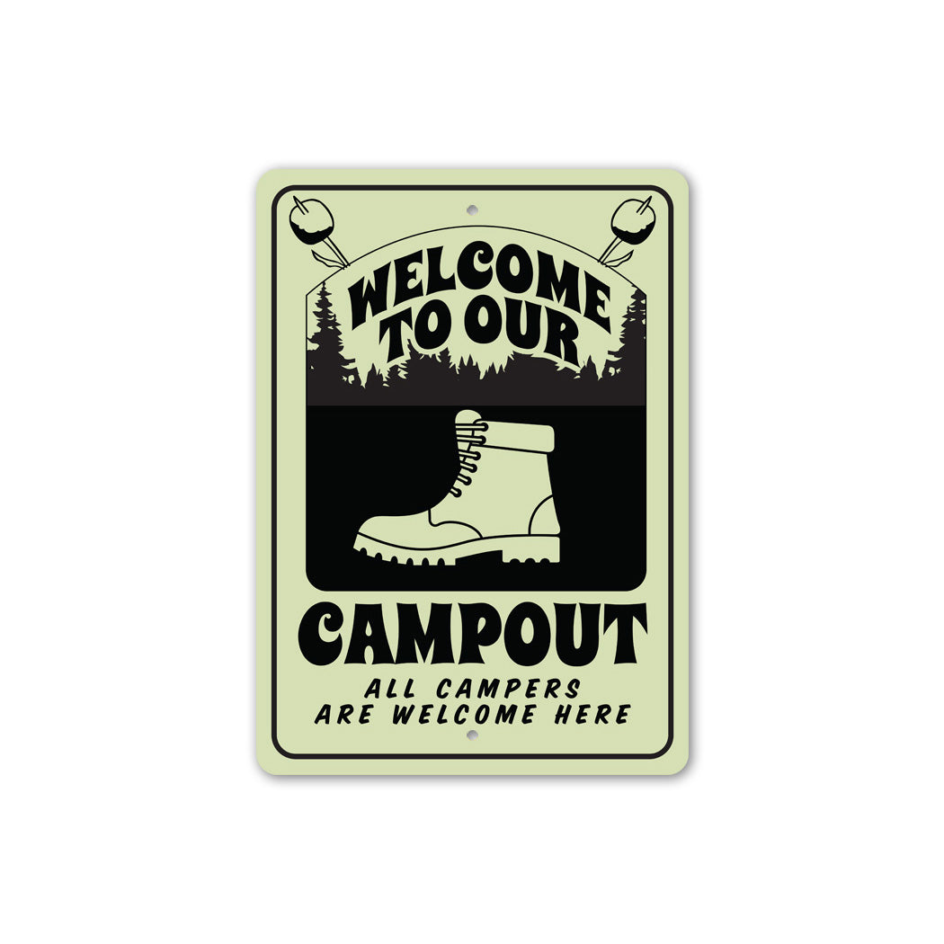 Welcome To Our Campout Sign