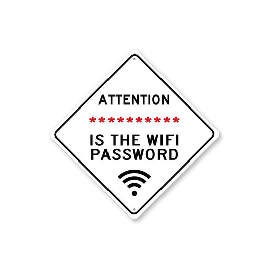 Attention Wifi Password Sign
