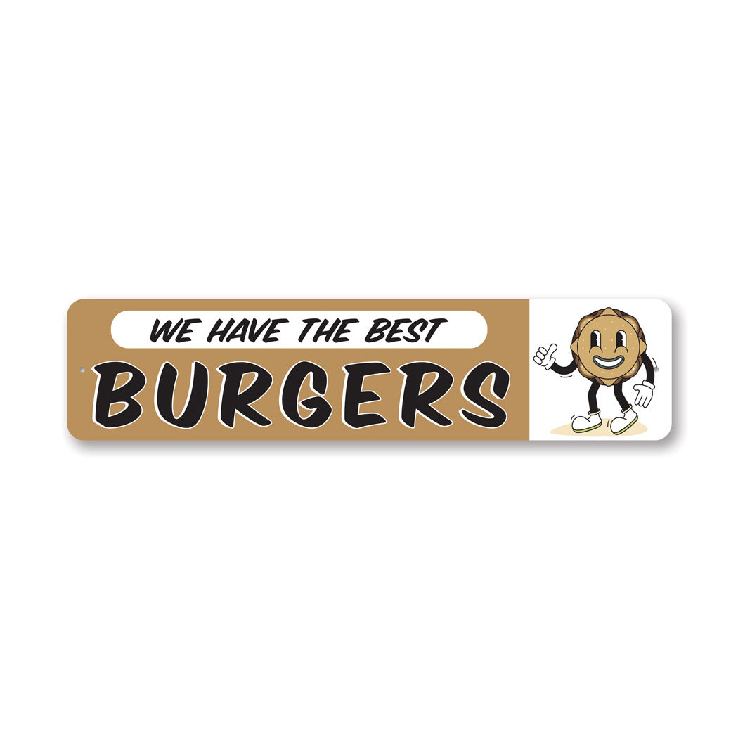 Retro Burger Grill Metal Sign