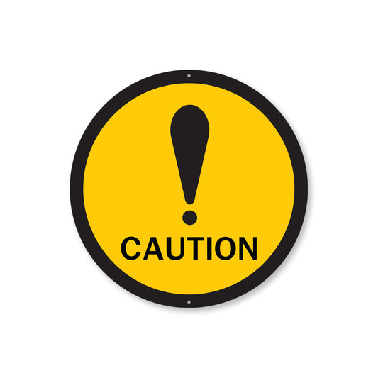 Caution Yellow Circle Sign