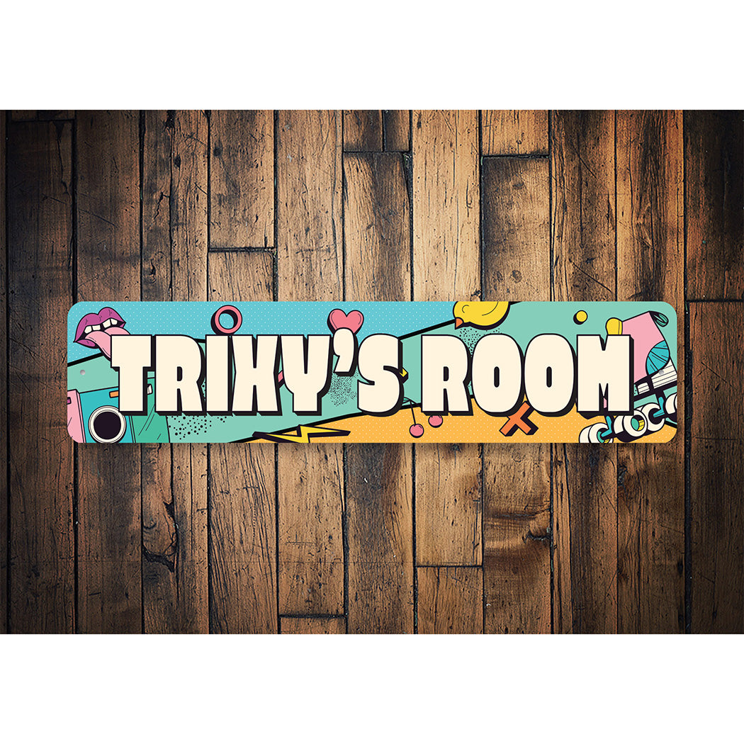 Retro Kid Room Name Sign