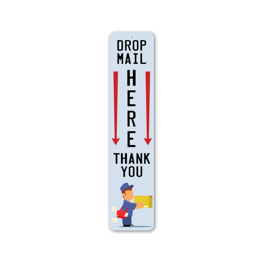 Drop Mail Here Metal Sign