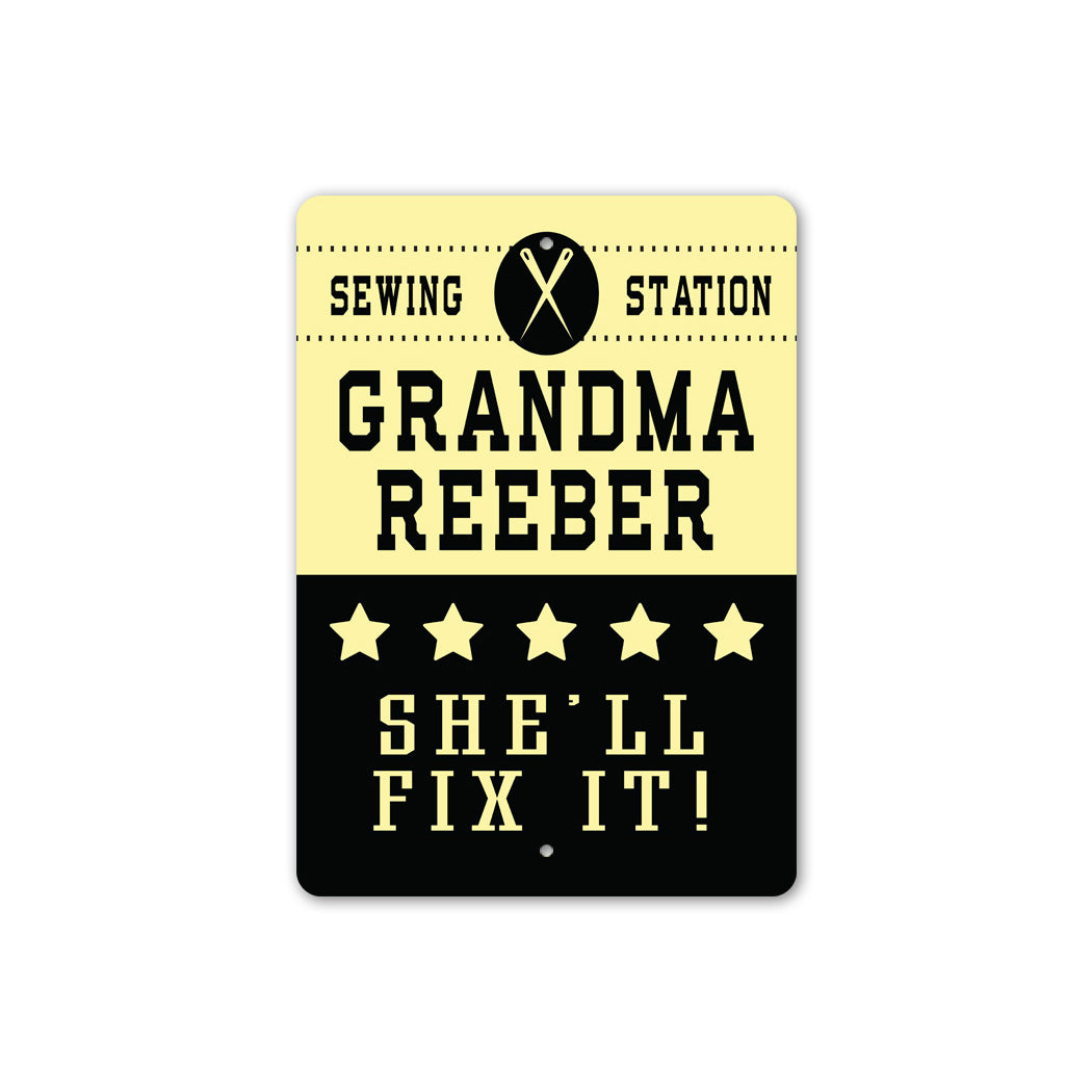 Grandmas Sewing Station Sign