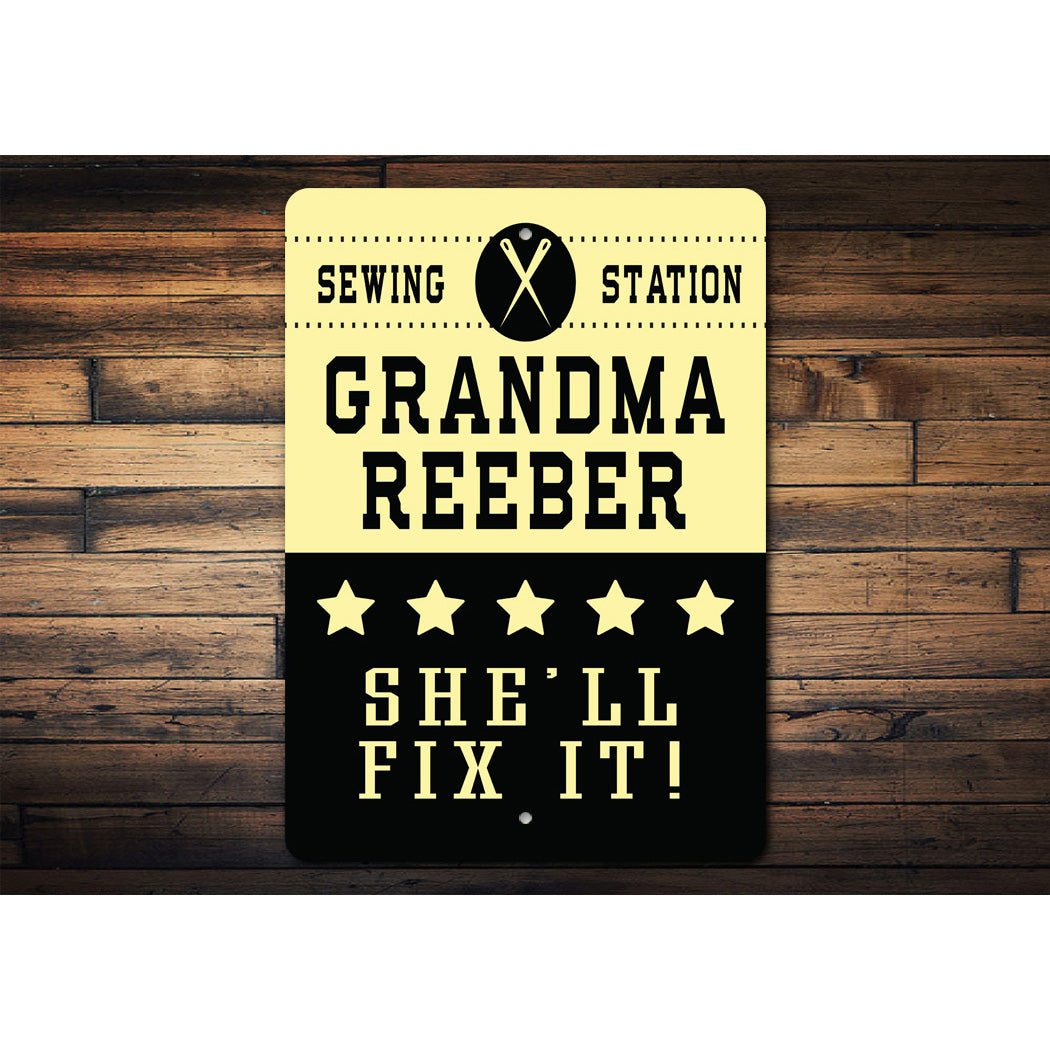 Grandmas Sewing Station Sign