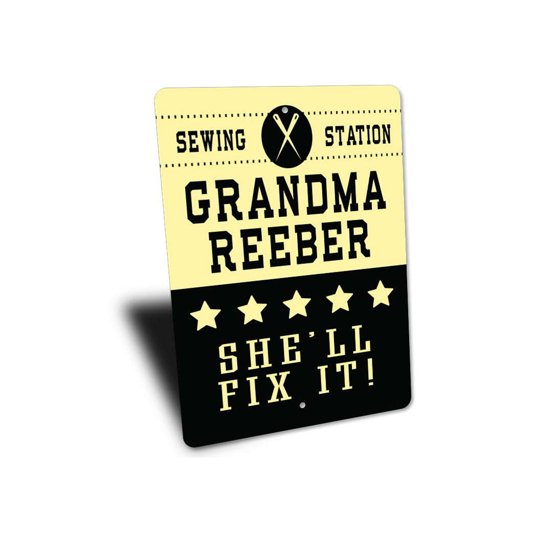 Grandmas Sewing Station Sign