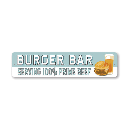 Prime Beef Burger Bar Metal Sign