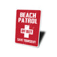 Beach Patrol Off Duty Sign
