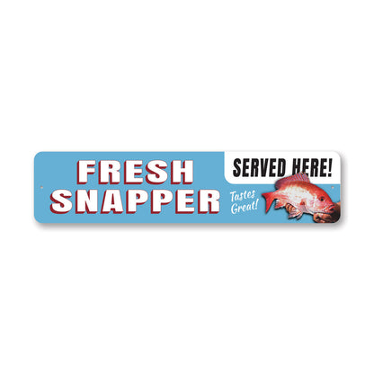 Fresh Red Snapper Metal Sign