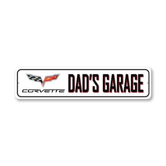 C6 Dads Garage Metal Sign
