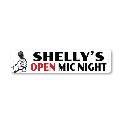 Open Mic Night Metal Sign