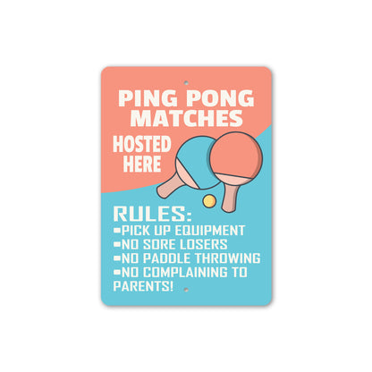 Ping Pong Rule Sign Sign