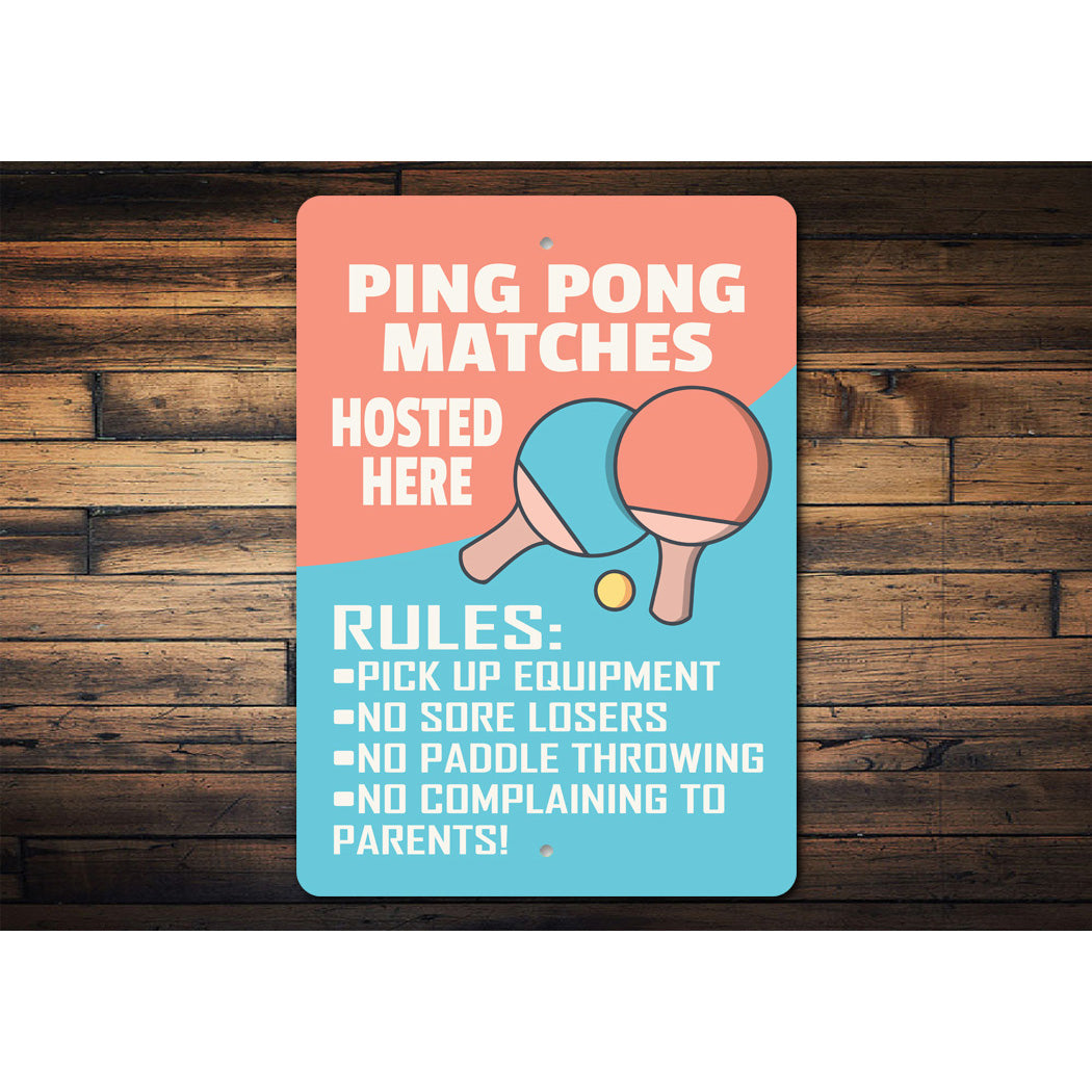 Ping Pong Rule Sign Sign