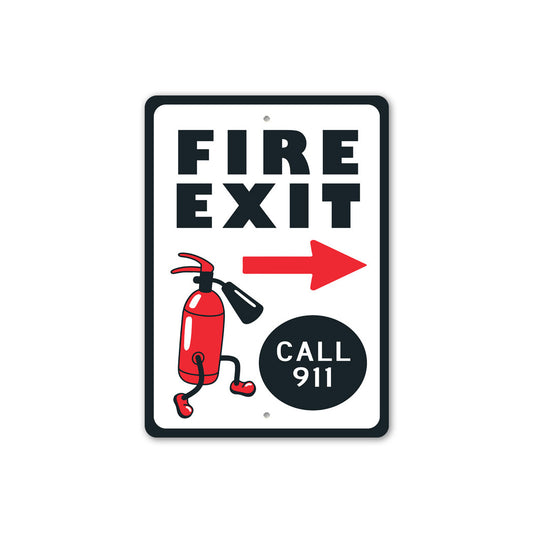 Retro Fire Exit call 911 Sign