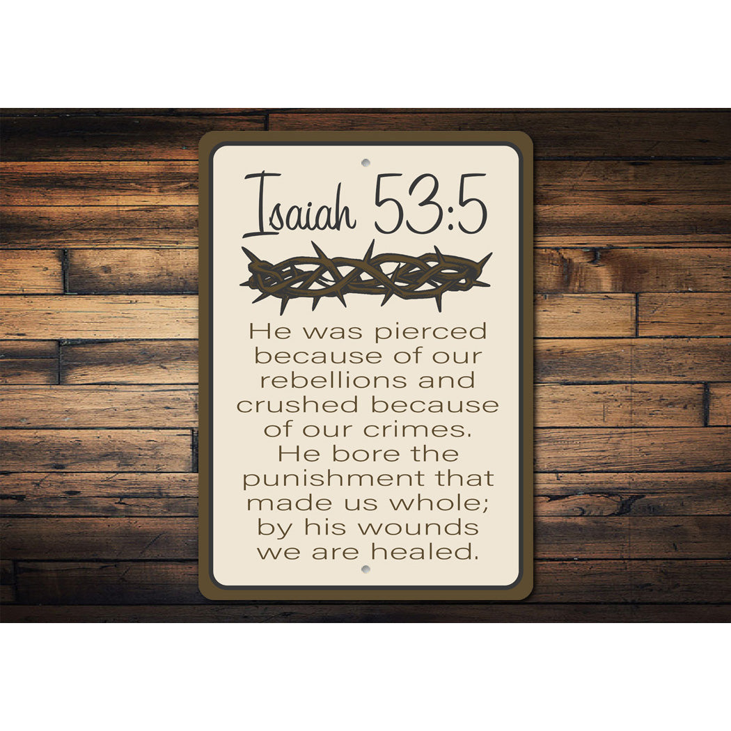 Jesus Thorn Corwn Scripture Sign