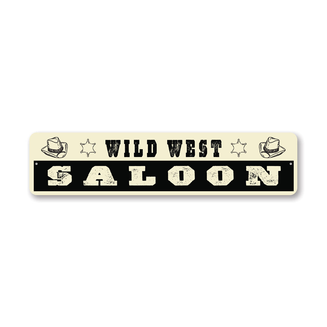 Vintage Wild West Saloon Metal Sign