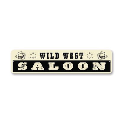 Vintage Wild West Saloon Metal Sign