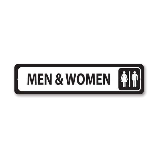 Men and Women Bathroom Metal Sign