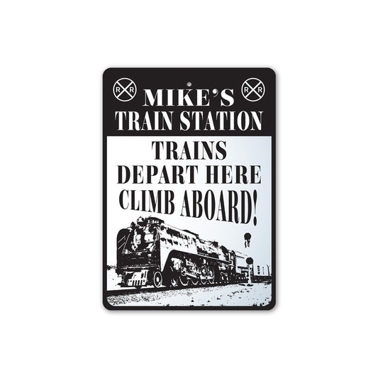 Custom Vintage Train Station Sign