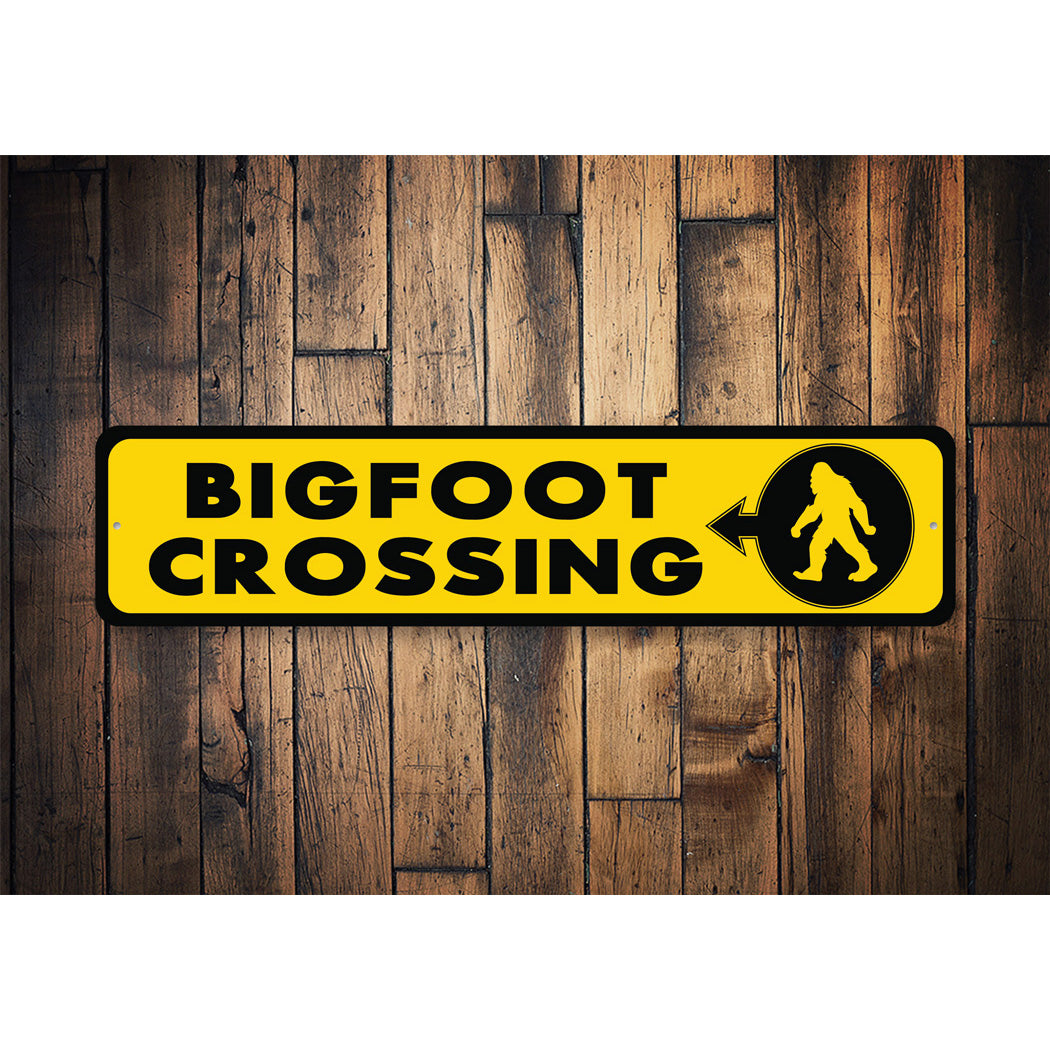 Bigfoot Crossing Direction Sign