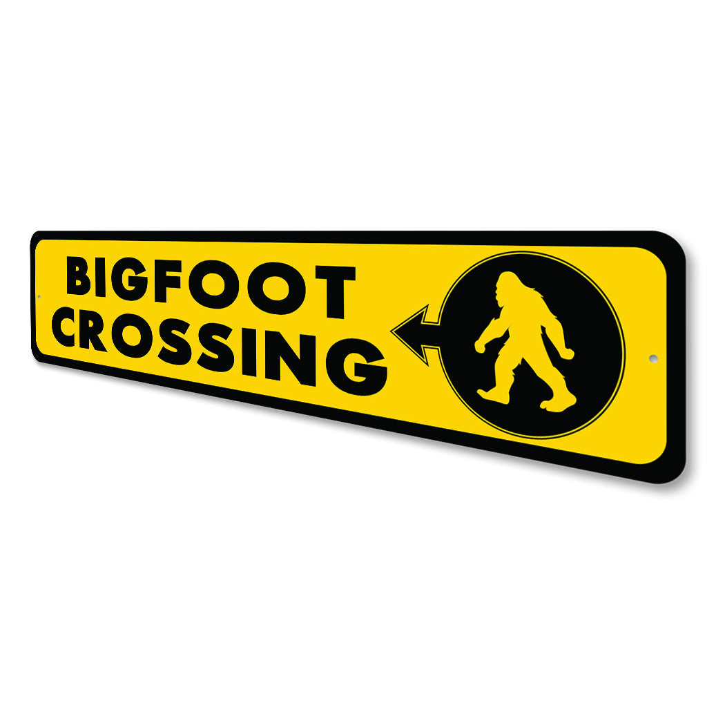 Bigfoot Crossing Direction Sign