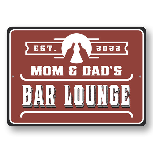 Vintage Dad And Mom Bar Sign