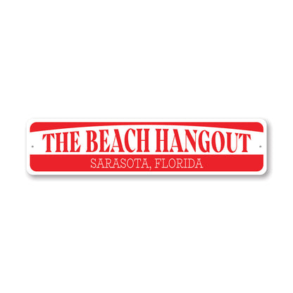 Beach House Location Metal Sign