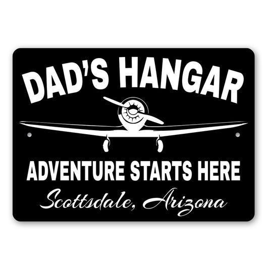 Dads Custom Hangar Location Sign