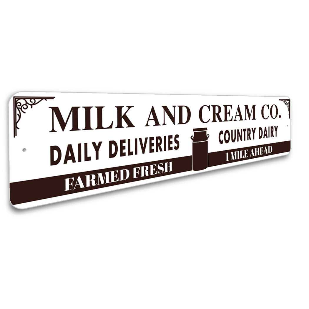 Milk And Cream Co Ahead Sign