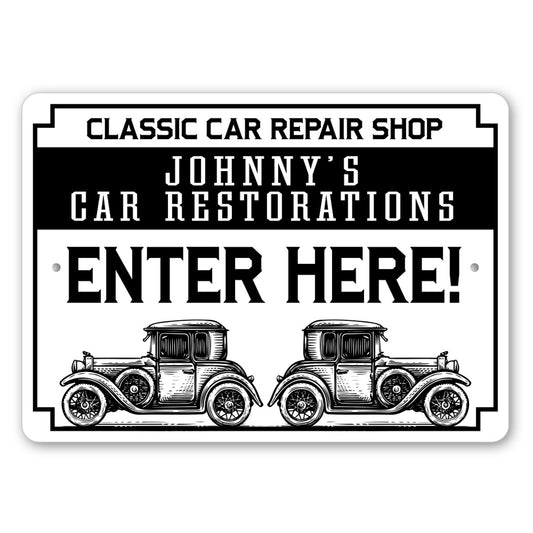 Classic Car Repair Shop Sign