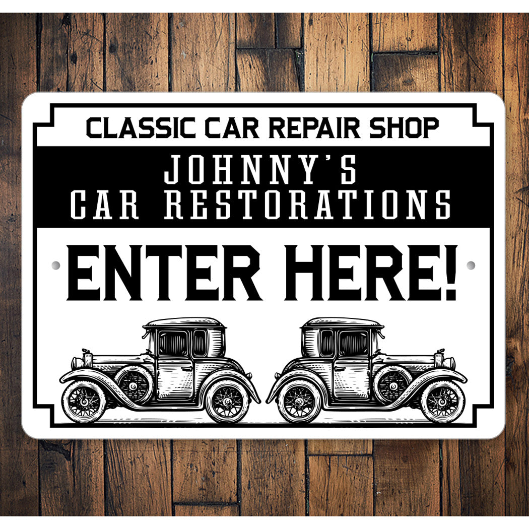 Classic Car Repair Shop Sign