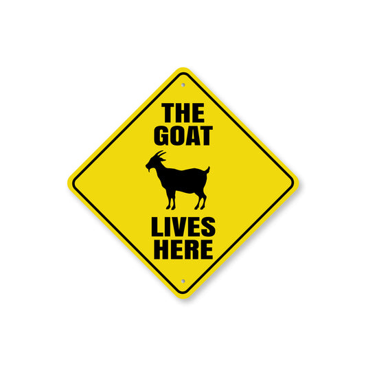The Goat Lives Here Sign