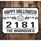 Halloween House Number Sign
