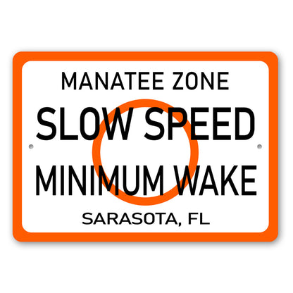 Slow Speed Manatee Name Drop Sign